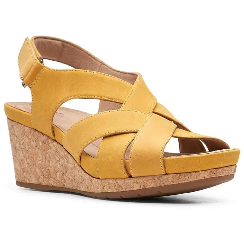 Clarks Un Capri Step Yellow Nubuck Sandal (Women's)