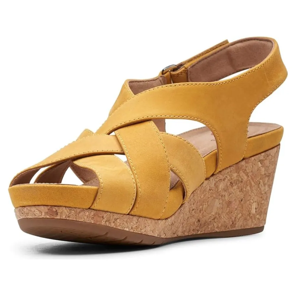 Clarks Un Capri Step Yellow Nubuck Sandal (Women's)