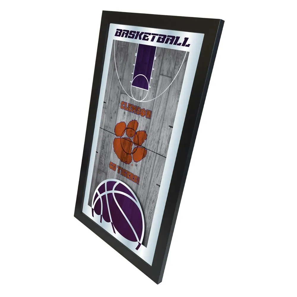 Clemson Tigers HBS Orange Basketball Framed Hanging Glass Wall Mirror (26x15)