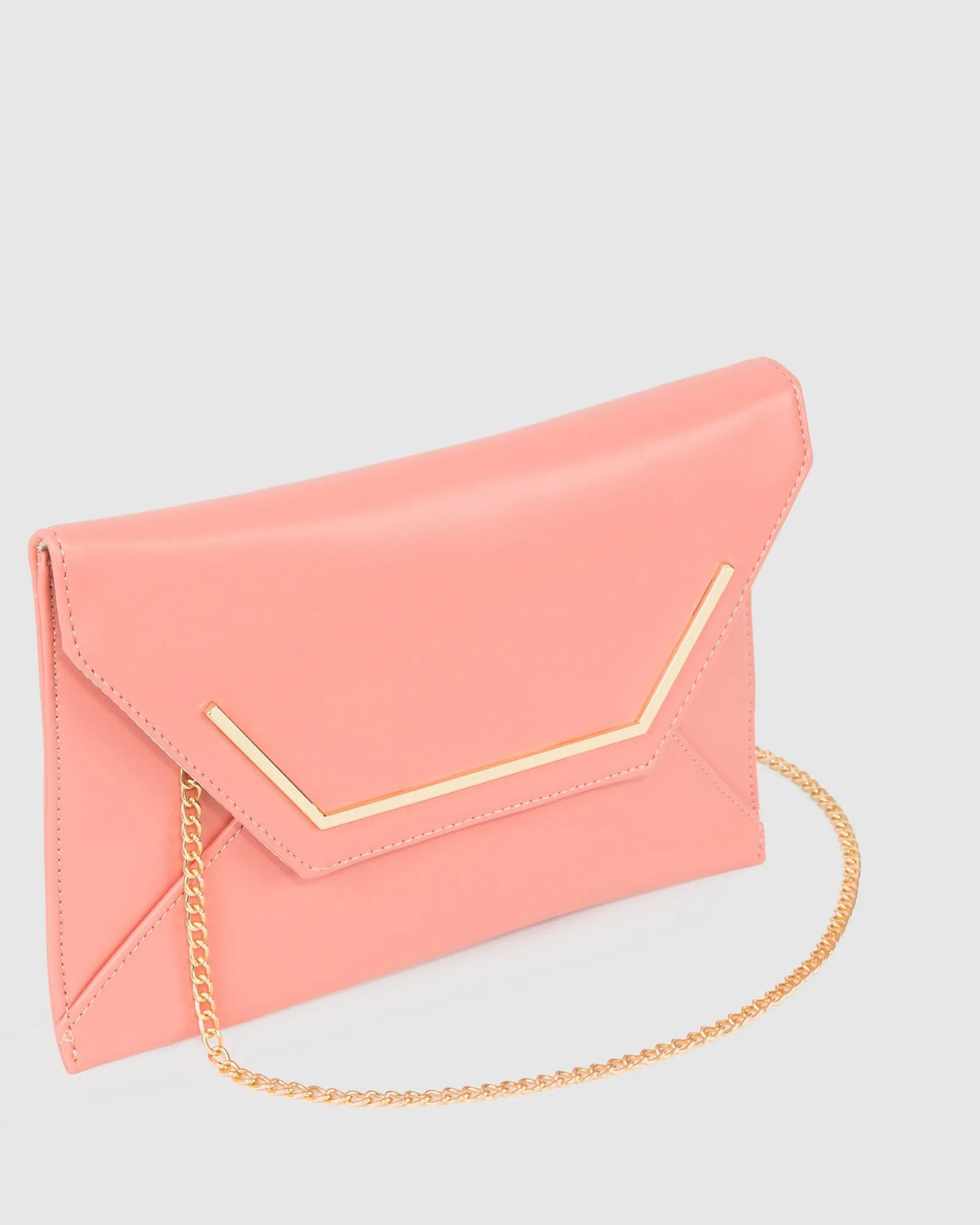 Coral Samantha Square Clutch Bag