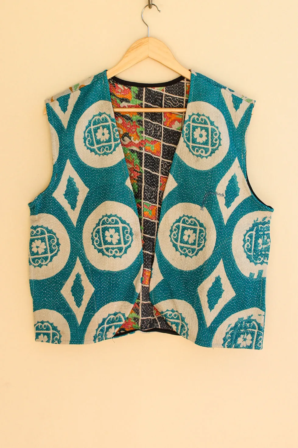 Cotton Kantha Crop Vest 005