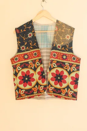 Cotton Kantha Crop Vest 007