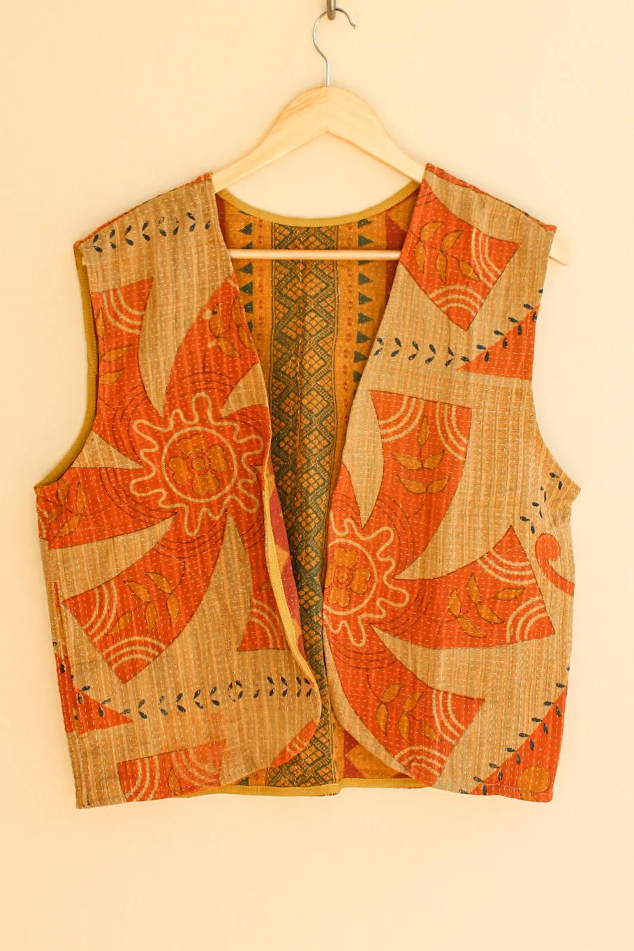 Cotton Kantha Crop Vest 014