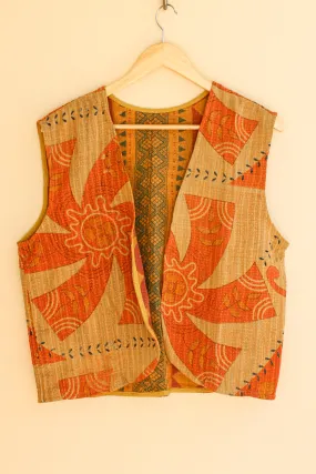 Cotton Kantha Crop Vest 014