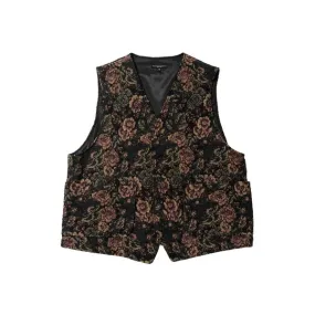 CP Floral Jacquard ODD Vest - Black/Gold