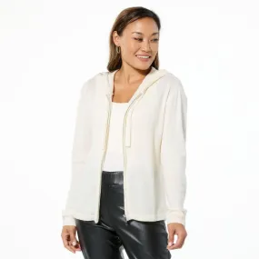      Curations x Amy Morrison Cashmere-Blend Zip-Front Hoodie     