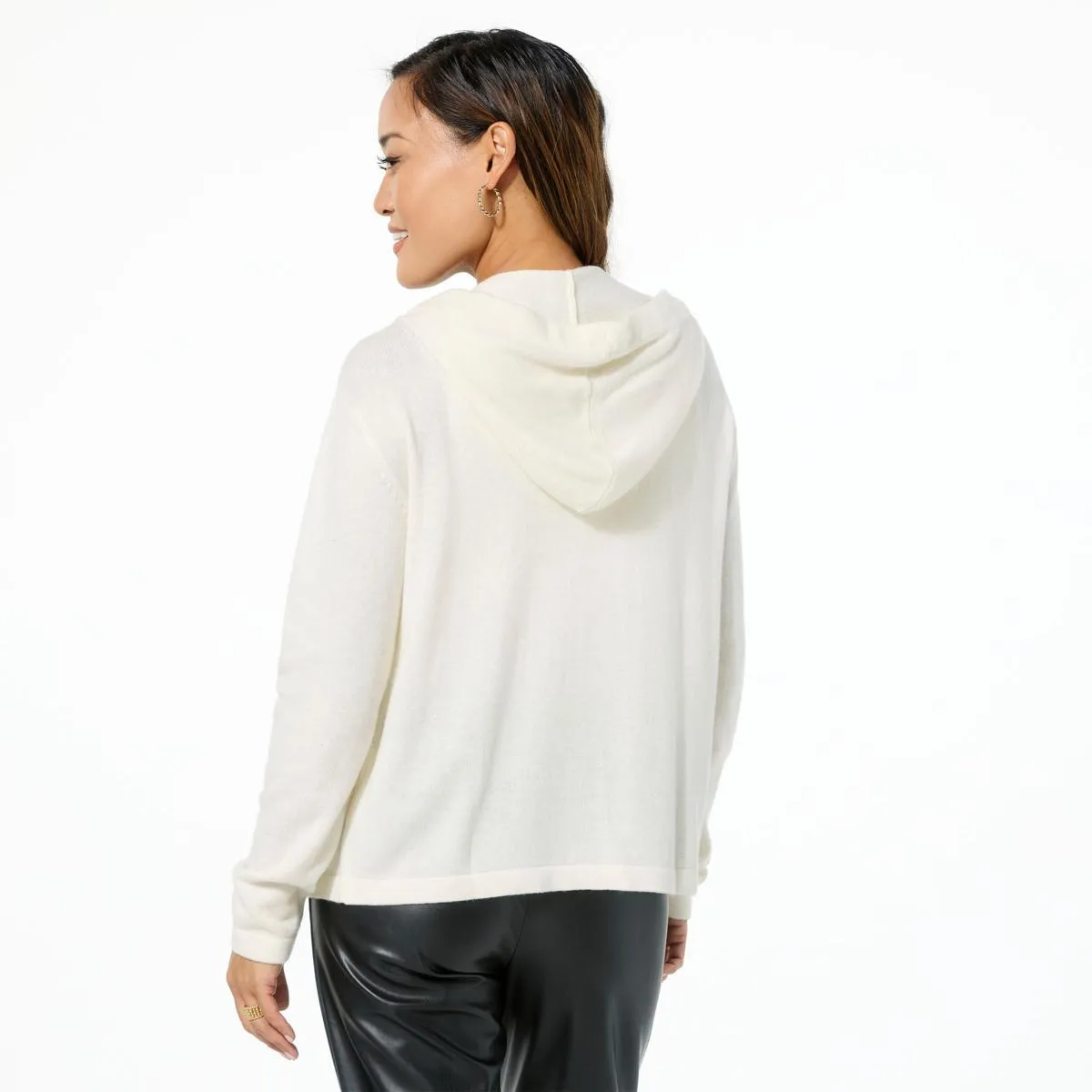      Curations x Amy Morrison Cashmere-Blend Zip-Front Hoodie     