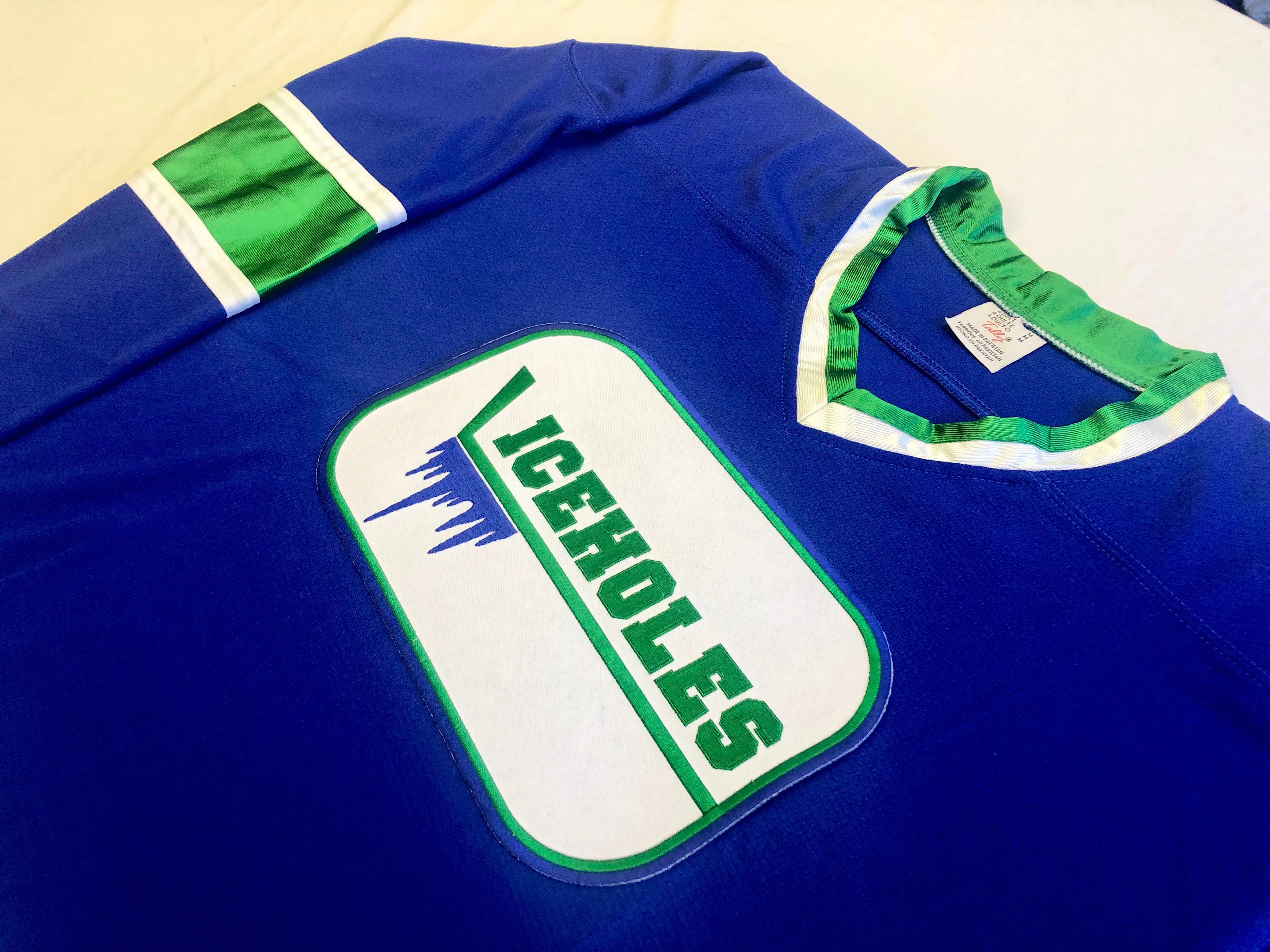 Custom Hockey Jerseys with a Iceholes Embroidered Twill Logo