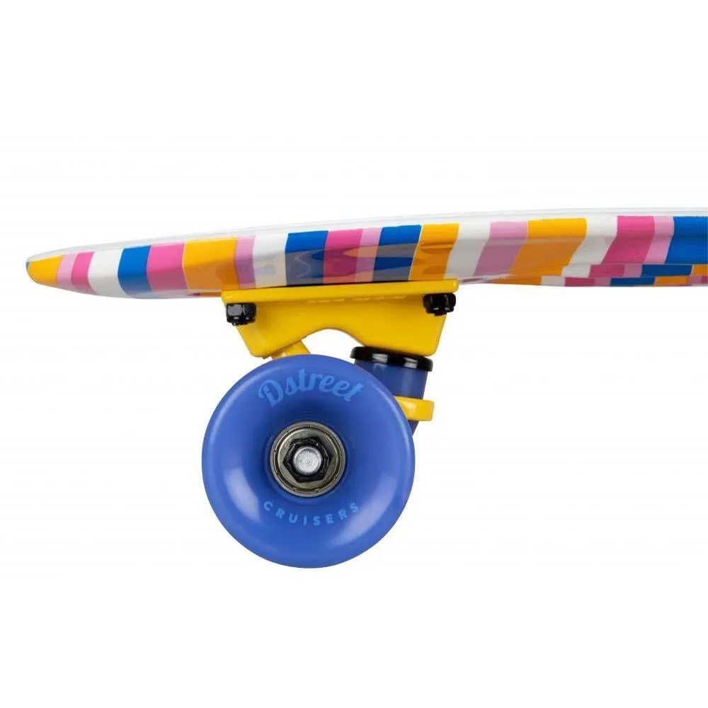 D Street Polyprop Cruiser Complete Skateboard Stripes Multi 23