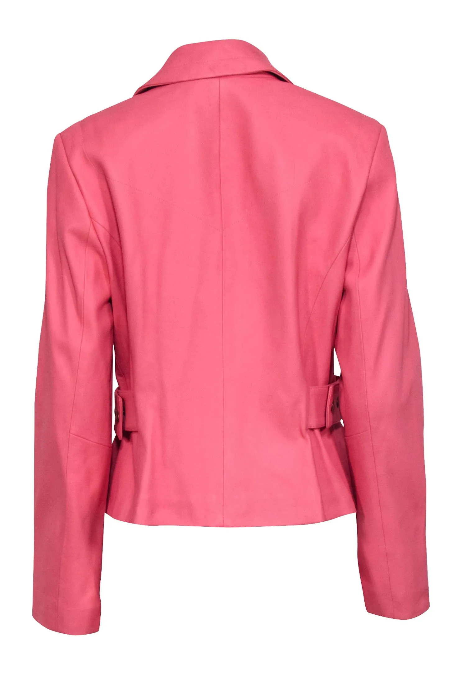 Dana Buchman - Coral Pink Leather Jacket Sz 14