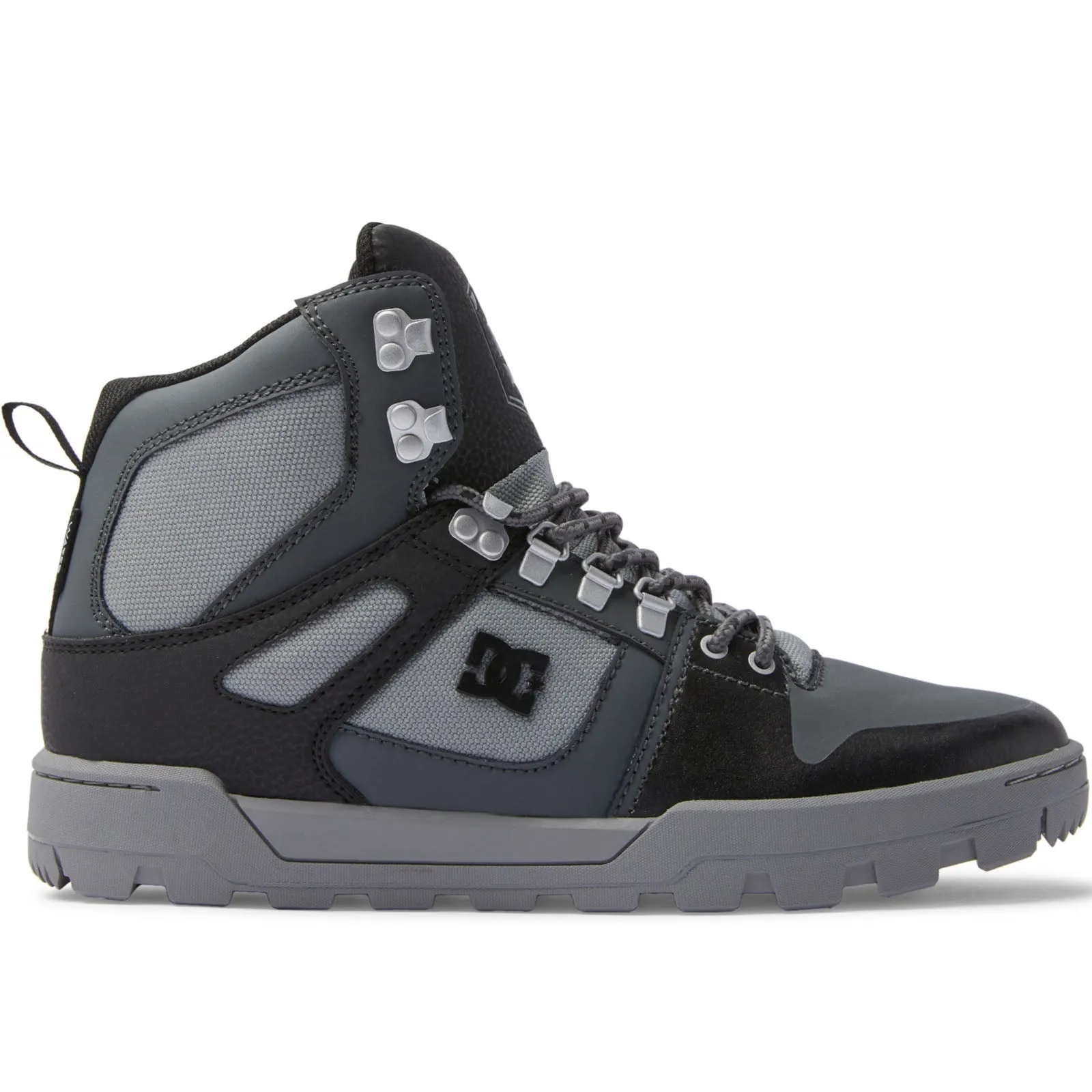 DC Shoes Mens Pure Hi Mid Rise Leather Chunky Boots