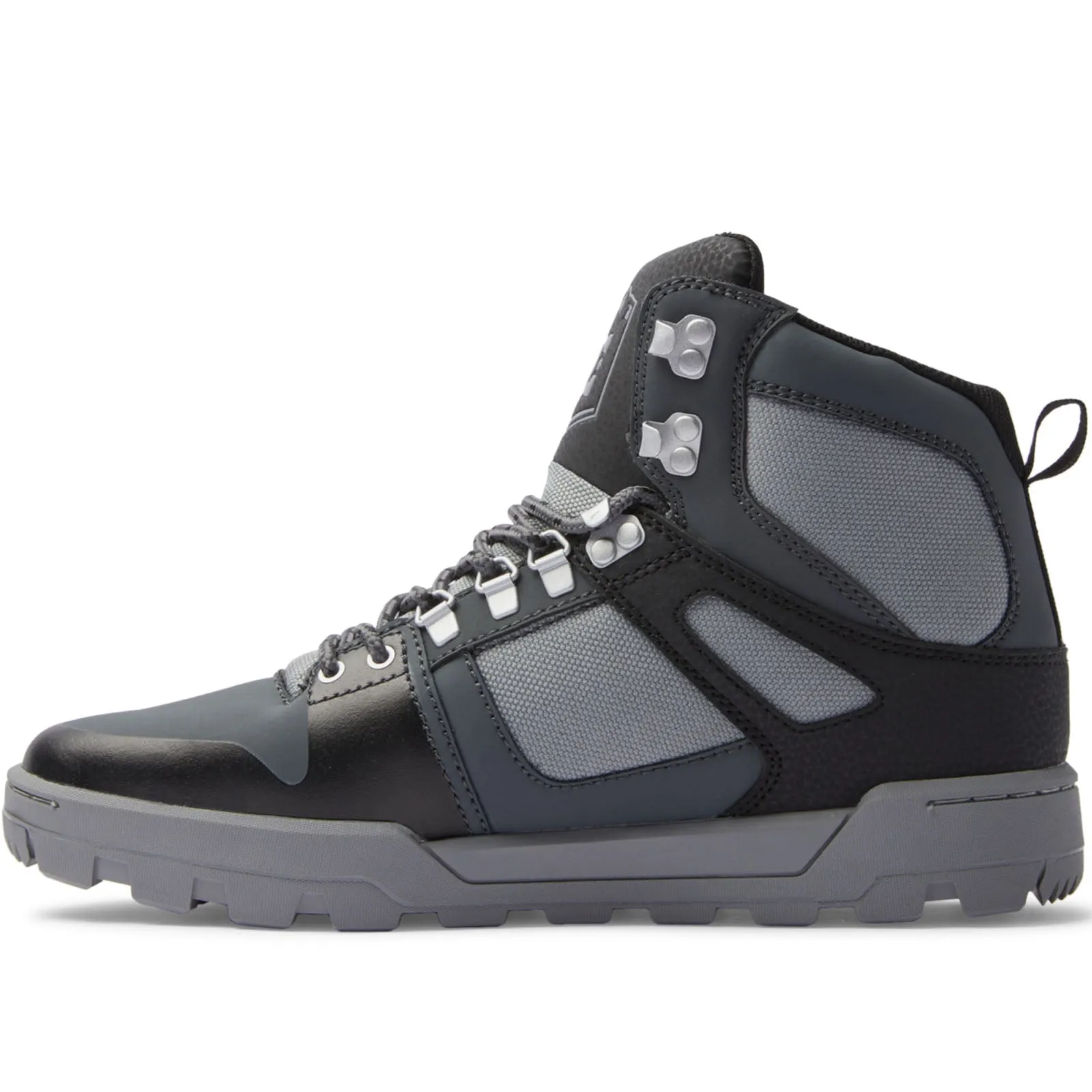 DC Shoes Mens Pure Hi Mid Rise Leather Chunky Boots