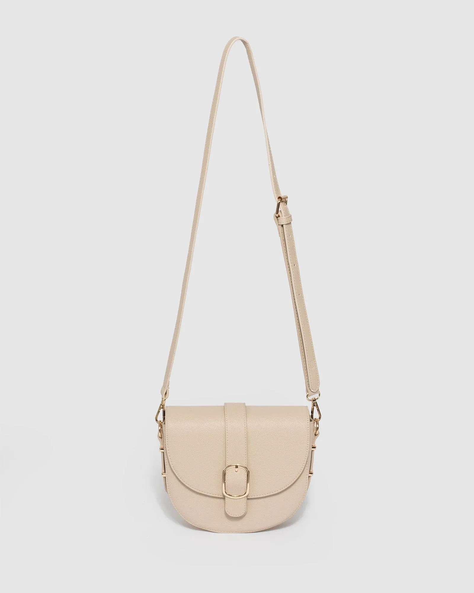 Dhana Buckle Natural Crossbody Bag