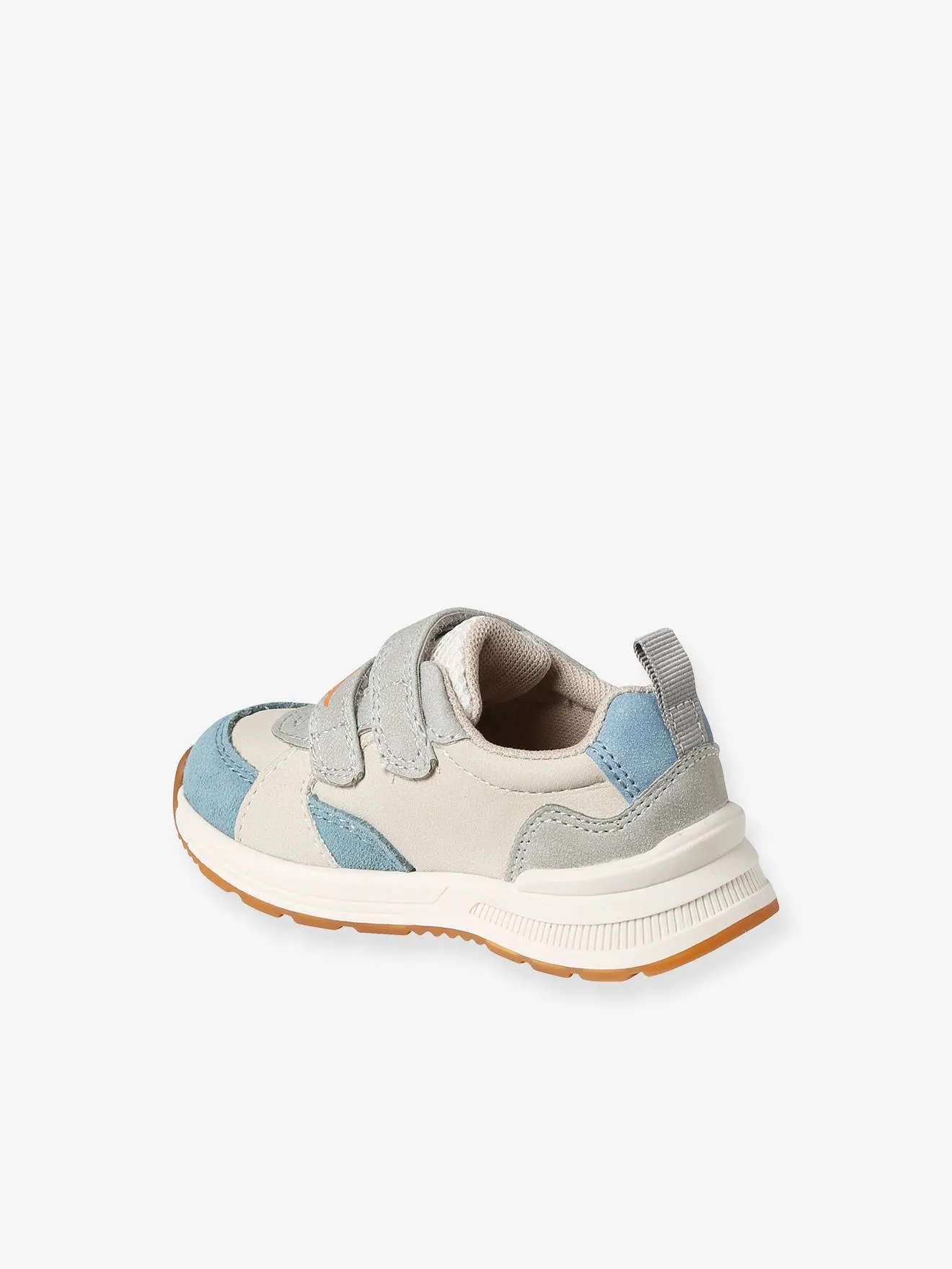 Dinosaur Hook&Loop Trainers for Babies - printed white