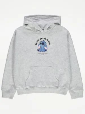 Disney Lilo & Stitch Grey Marl Slogan Hoodie | Kids | George at ASDA