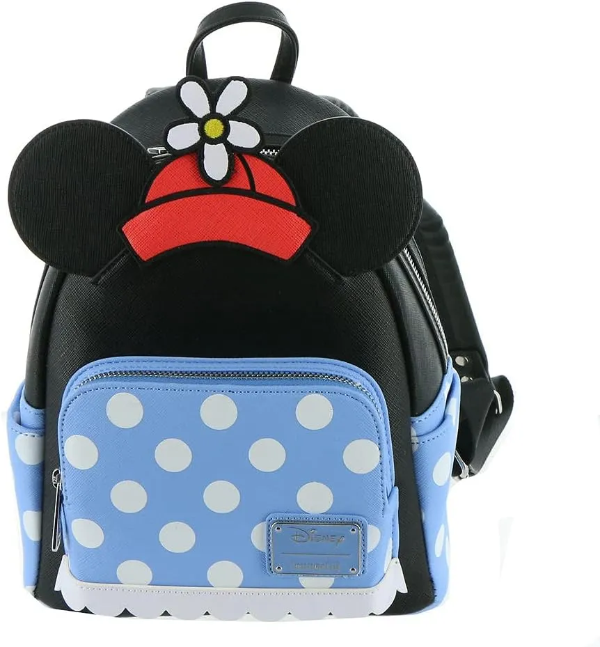 Disney Positively Minnie Polka Dot Mini Backpack Light Blue-Black-White