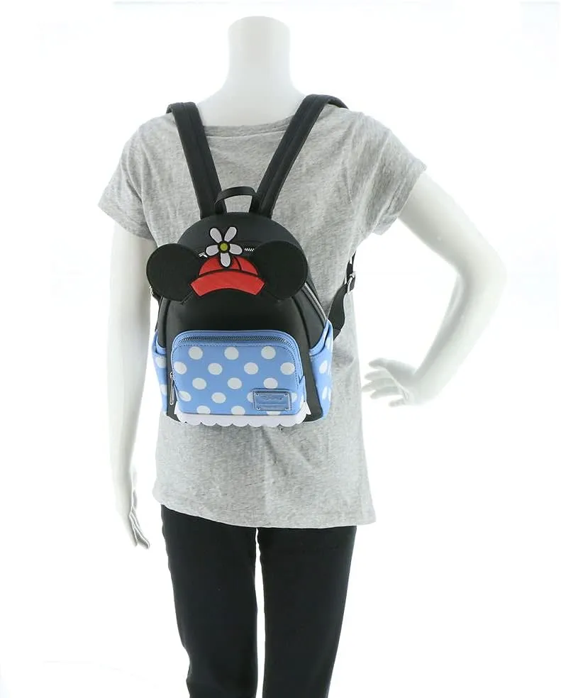 Disney Positively Minnie Polka Dot Mini Backpack Light Blue-Black-White