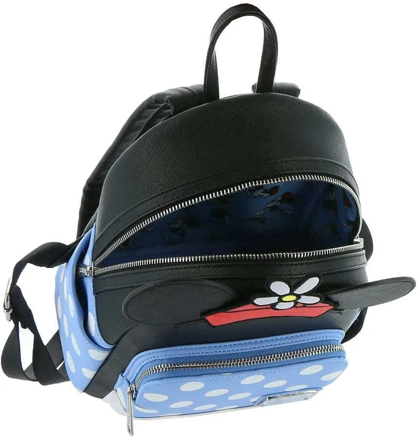 Disney Positively Minnie Polka Dot Mini Backpack Light Blue-Black-White