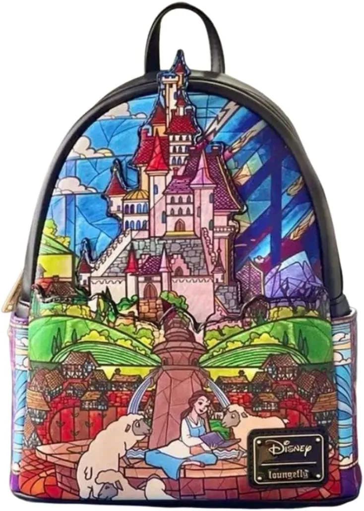 Disney Princess Castle Series Belle Womens Double Strap Shoulder Bag Purse Backpack