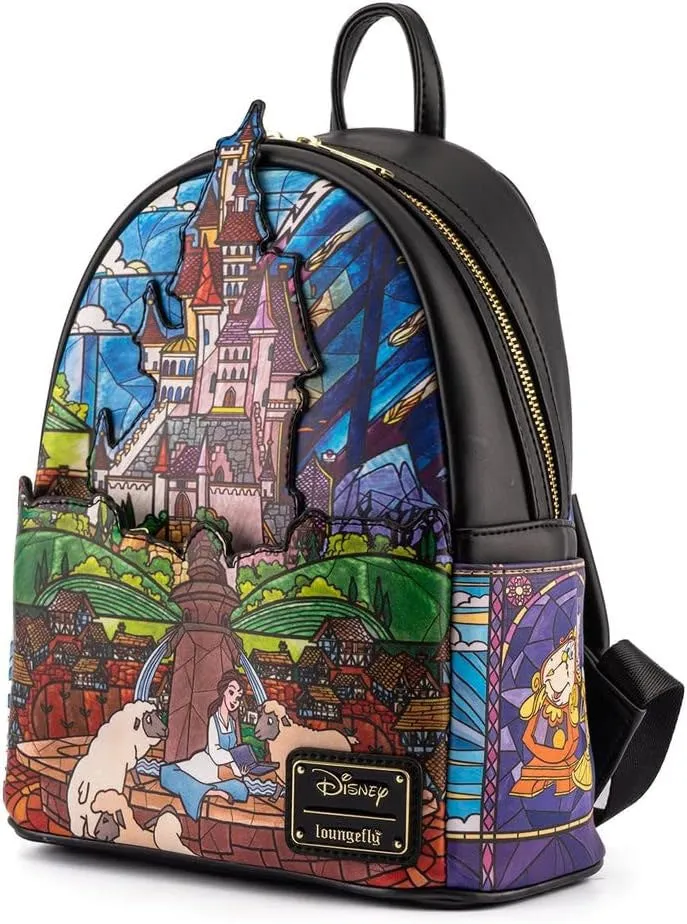 Disney Princess Castle Series Belle Womens Double Strap Shoulder Bag Purse Backpack