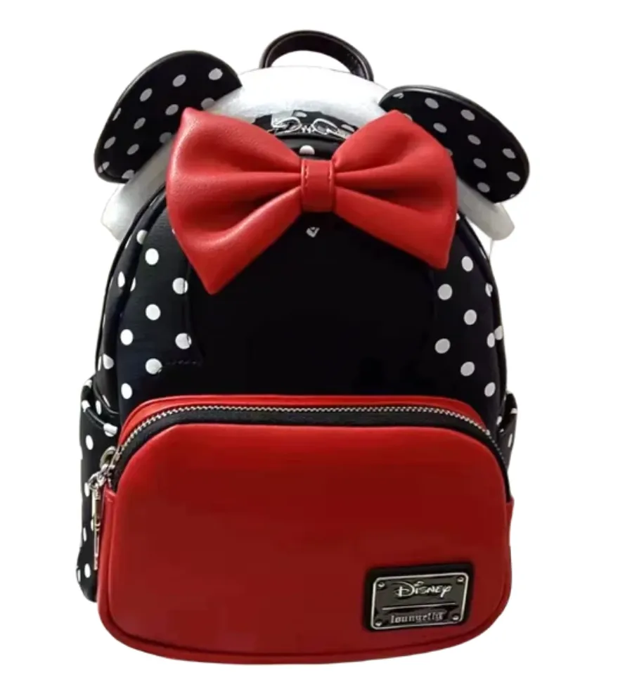 Disney Red And Black With Red Bow Mini Backpack