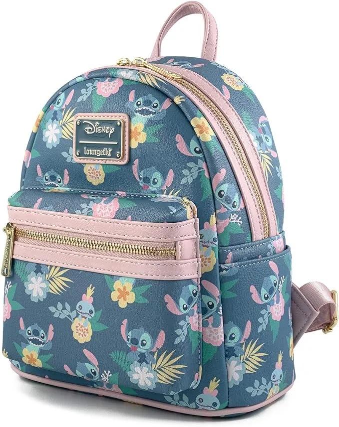 Disney Stitch Lilo & Stitch All Over Print Womens Double Strap Shoulder Bag Purse Backpack