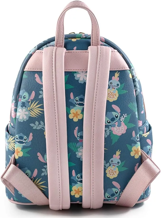 Disney Stitch Lilo & Stitch All Over Print Womens Double Strap Shoulder Bag Purse Backpack