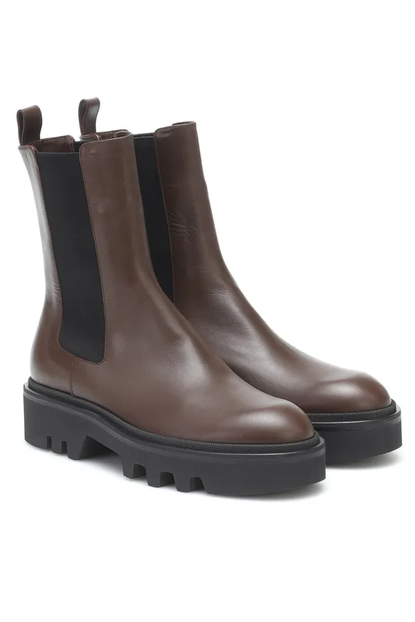 Dries Van Noten   DRIES FLAT CHELSEA BOOT IN DARK BROWN, AW22-23