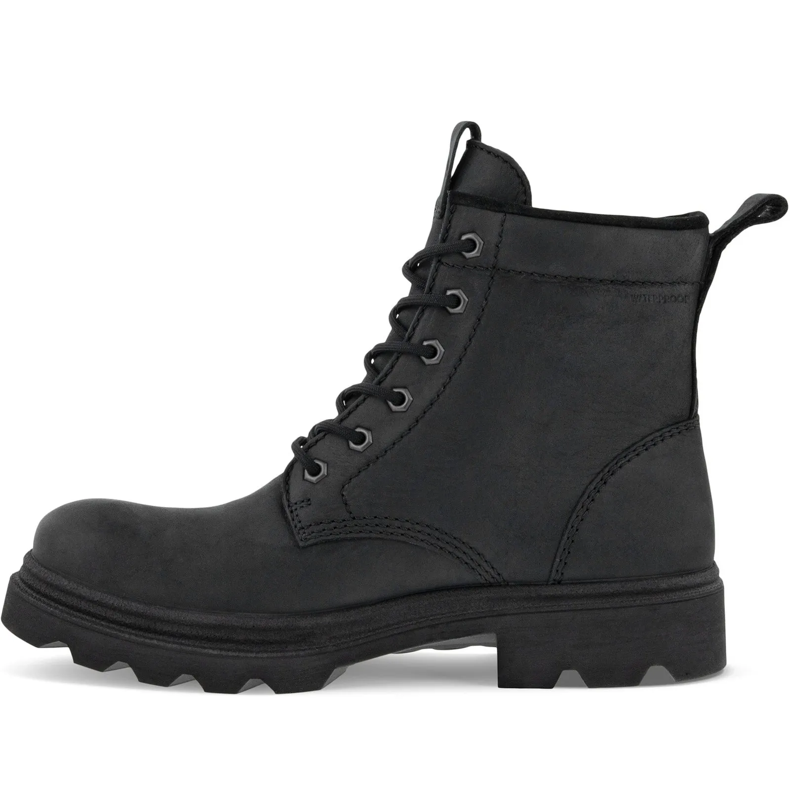 ECCO Mens Grainer 6IN Leather Waterproof Lace Up Boots