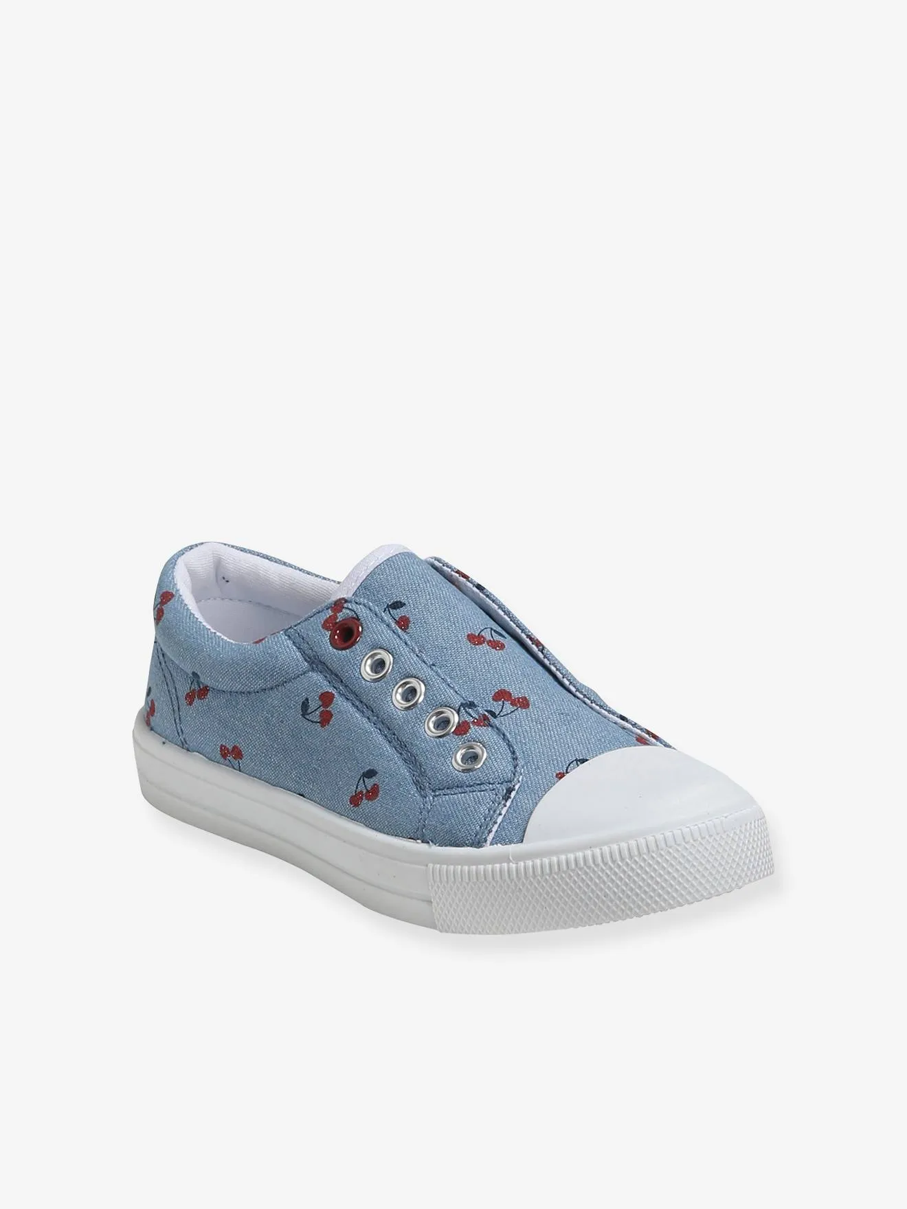 Elasticated Canvas Trainers for Girls - blue