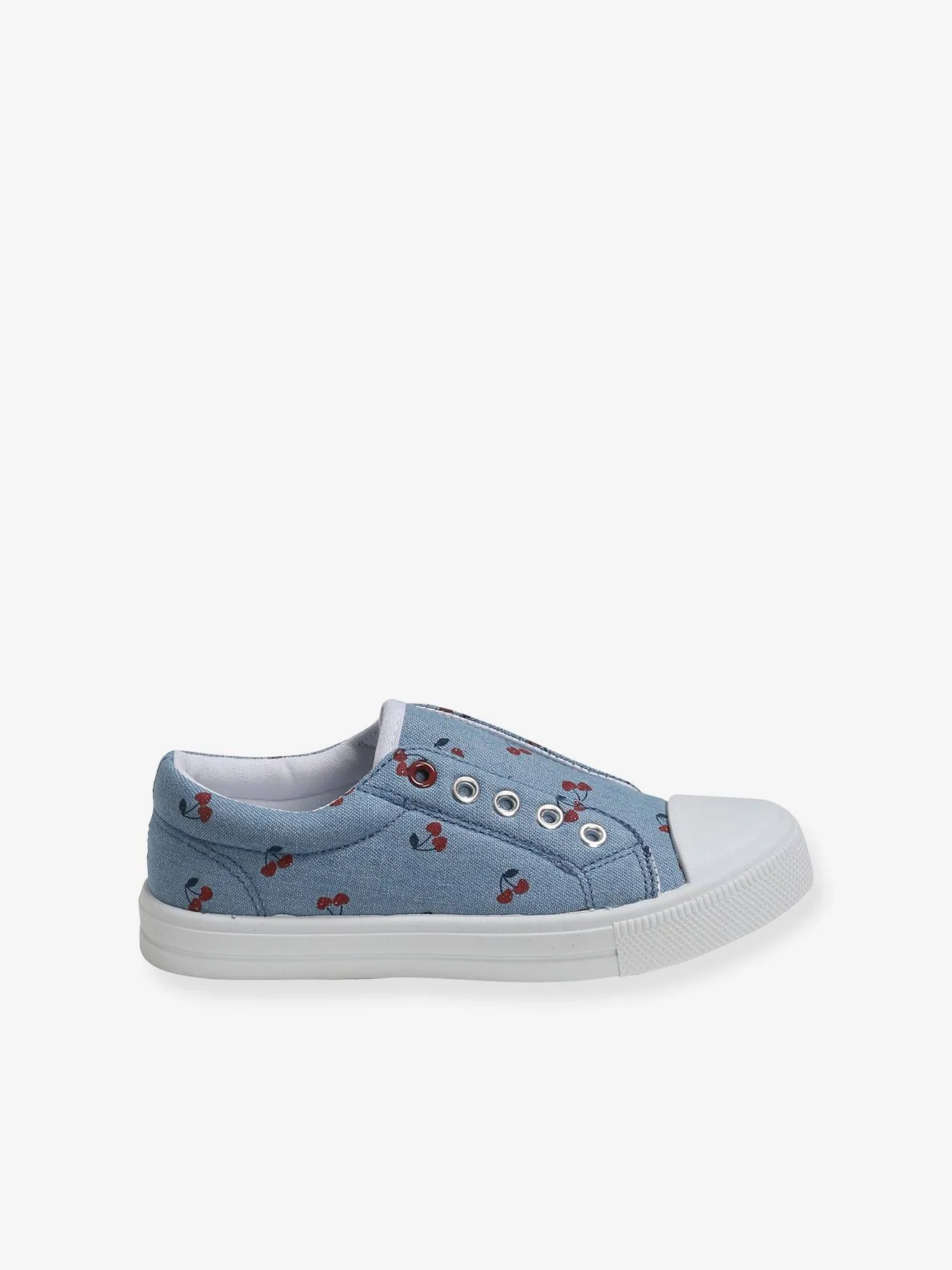 Elasticated Canvas Trainers for Girls - blue