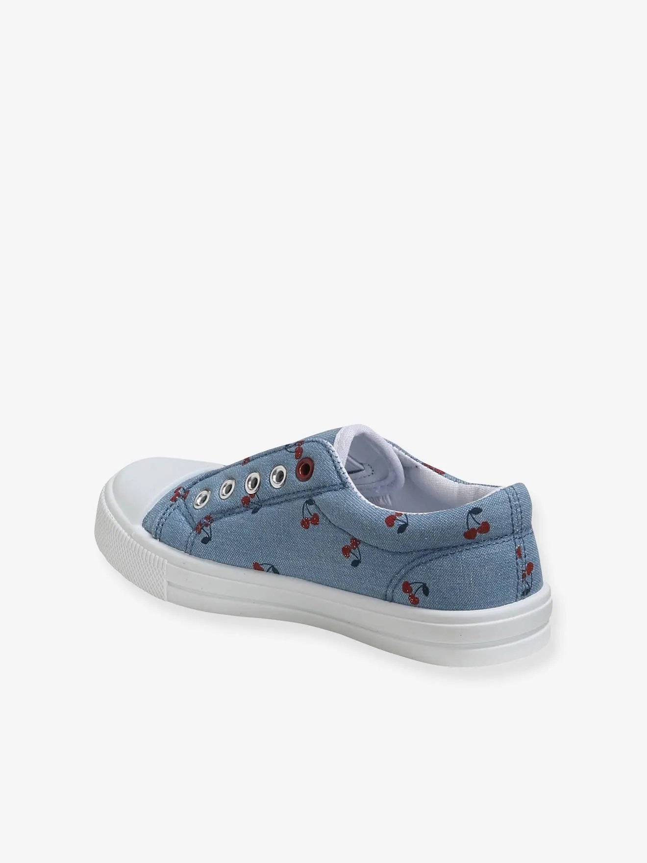 Elasticated Canvas Trainers for Girls - blue