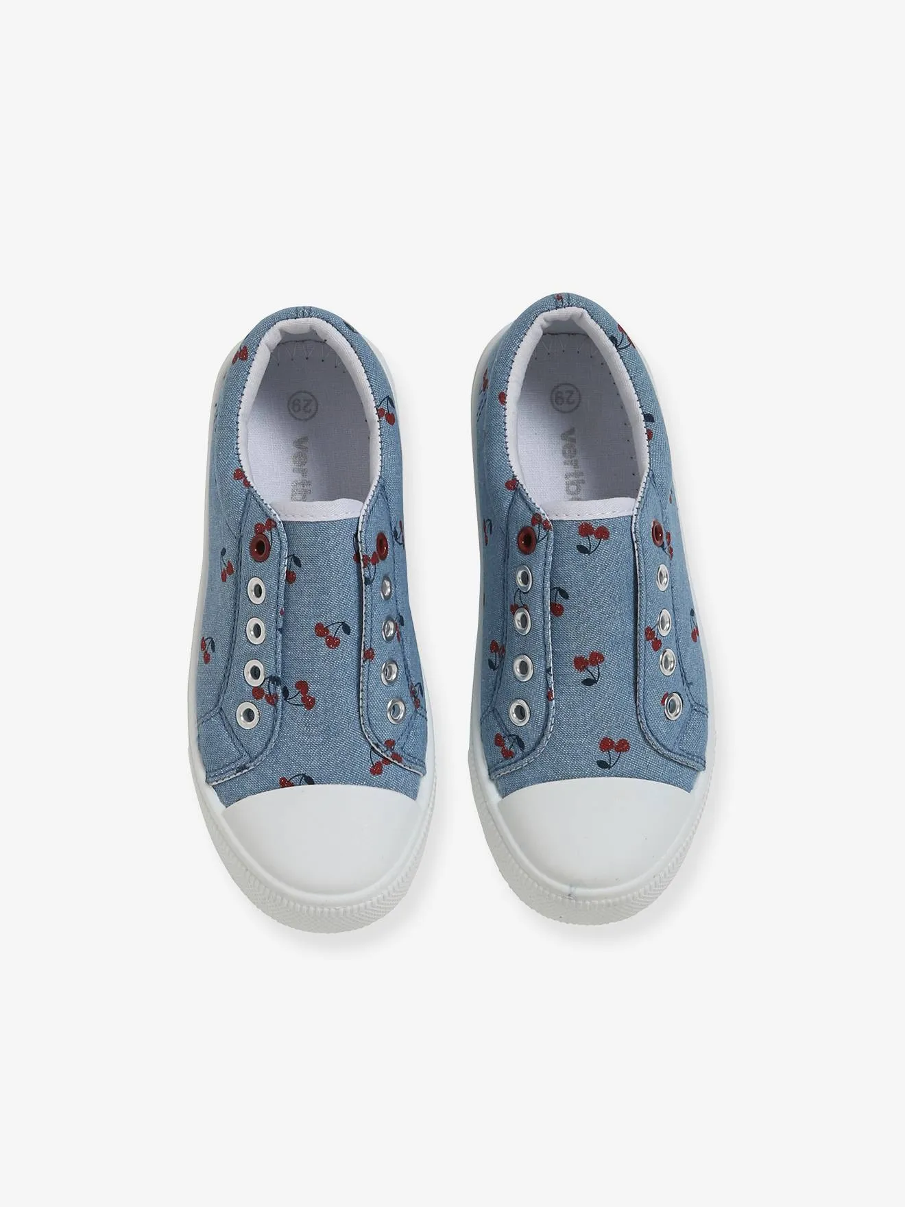 Elasticated Canvas Trainers for Girls - blue