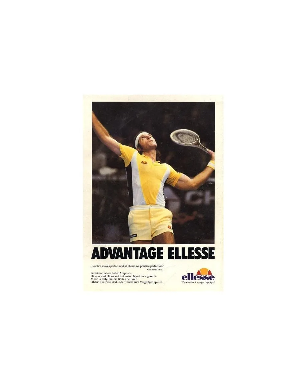 Ellesse 80s Tennis Shorts Yellow/White