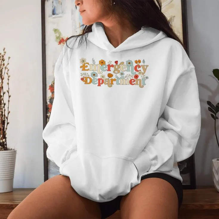 Emergency Department Room Ed Er Nurse Tech Floral For Women Women Hoodie