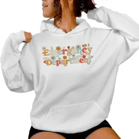 Emergency Department Room Ed Er Nurse Tech Floral For Women Women Hoodie