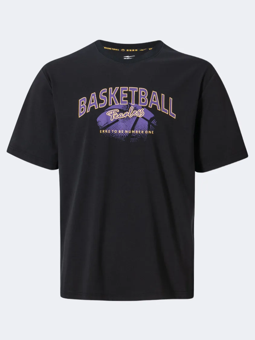 Erke Fearless Men Basketball T-Shirt Black/Violet