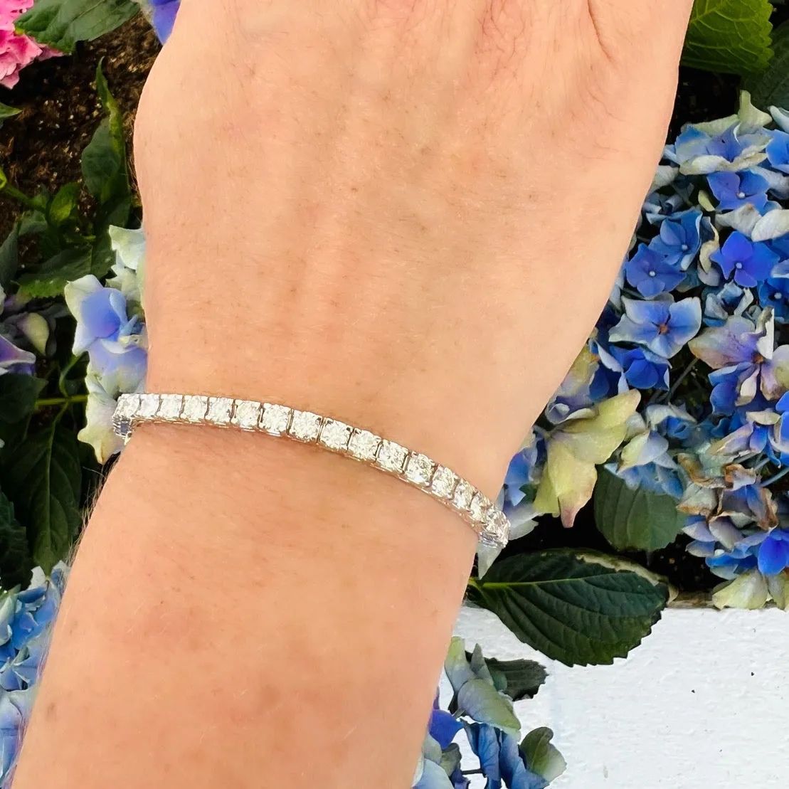 Estate Diamond and 14k White Gold Tennis Bracelet