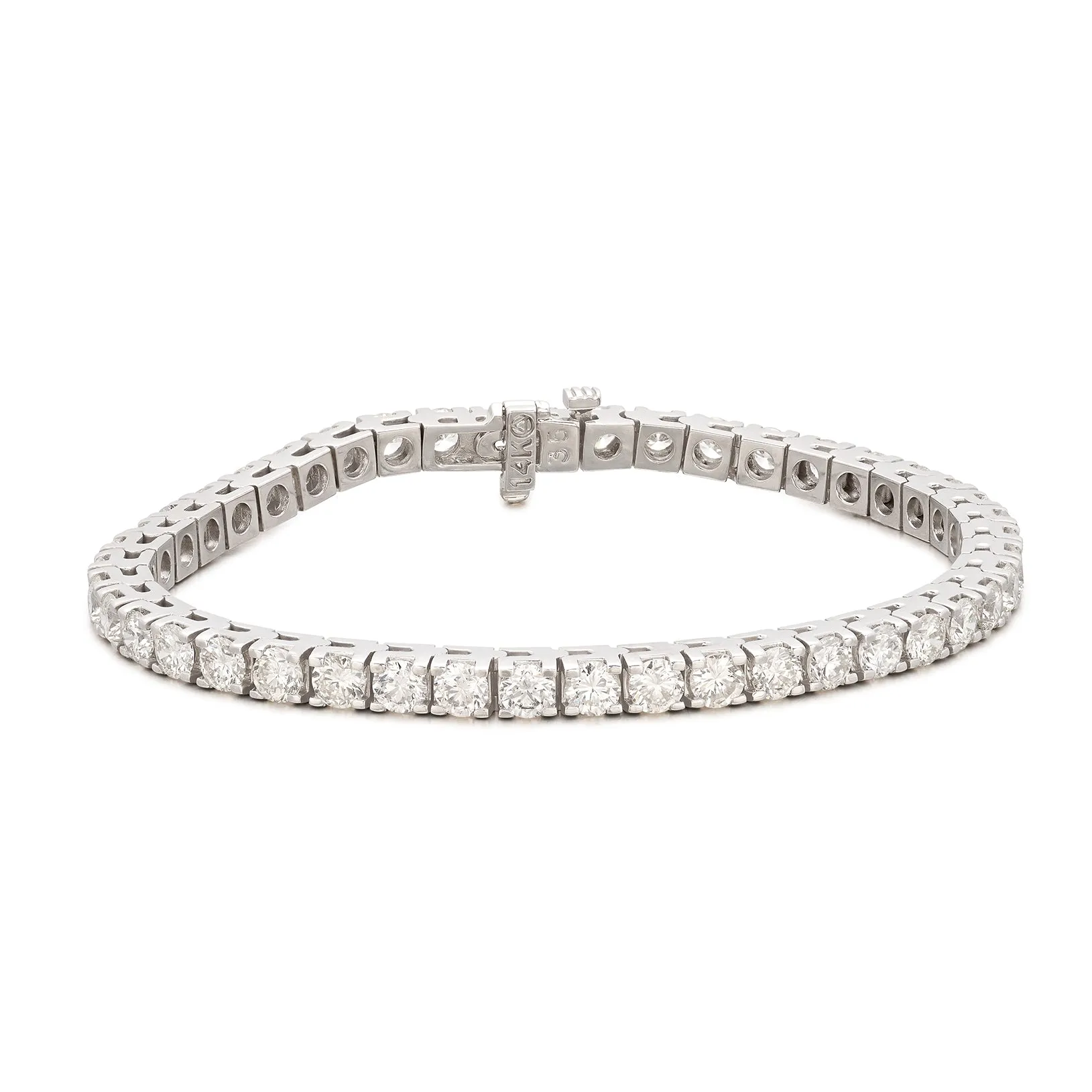 Estate Diamond and 14k White Gold Tennis Bracelet