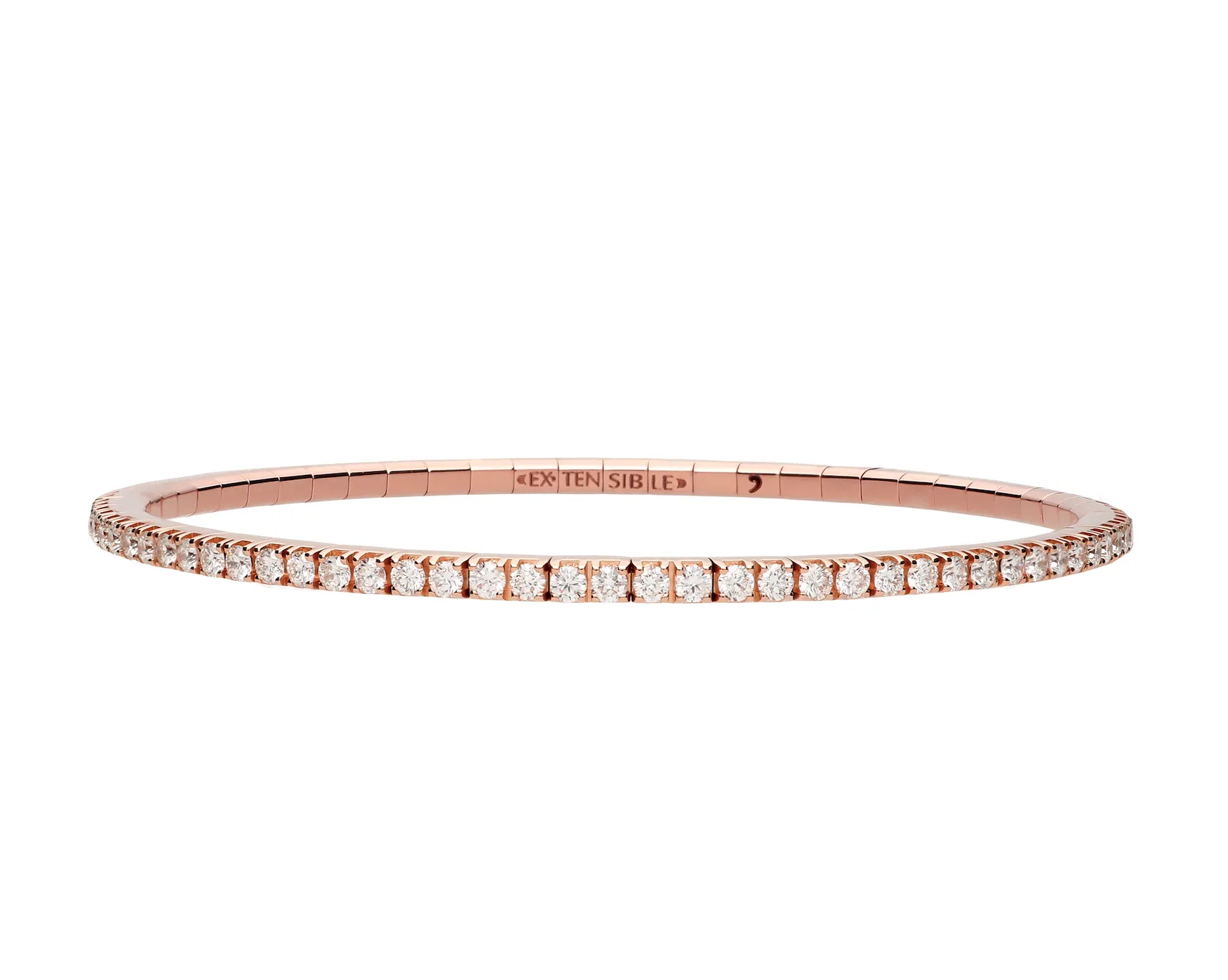 Ex-Tensible Rose Gold Diamond Stretch Tennis Bracelet