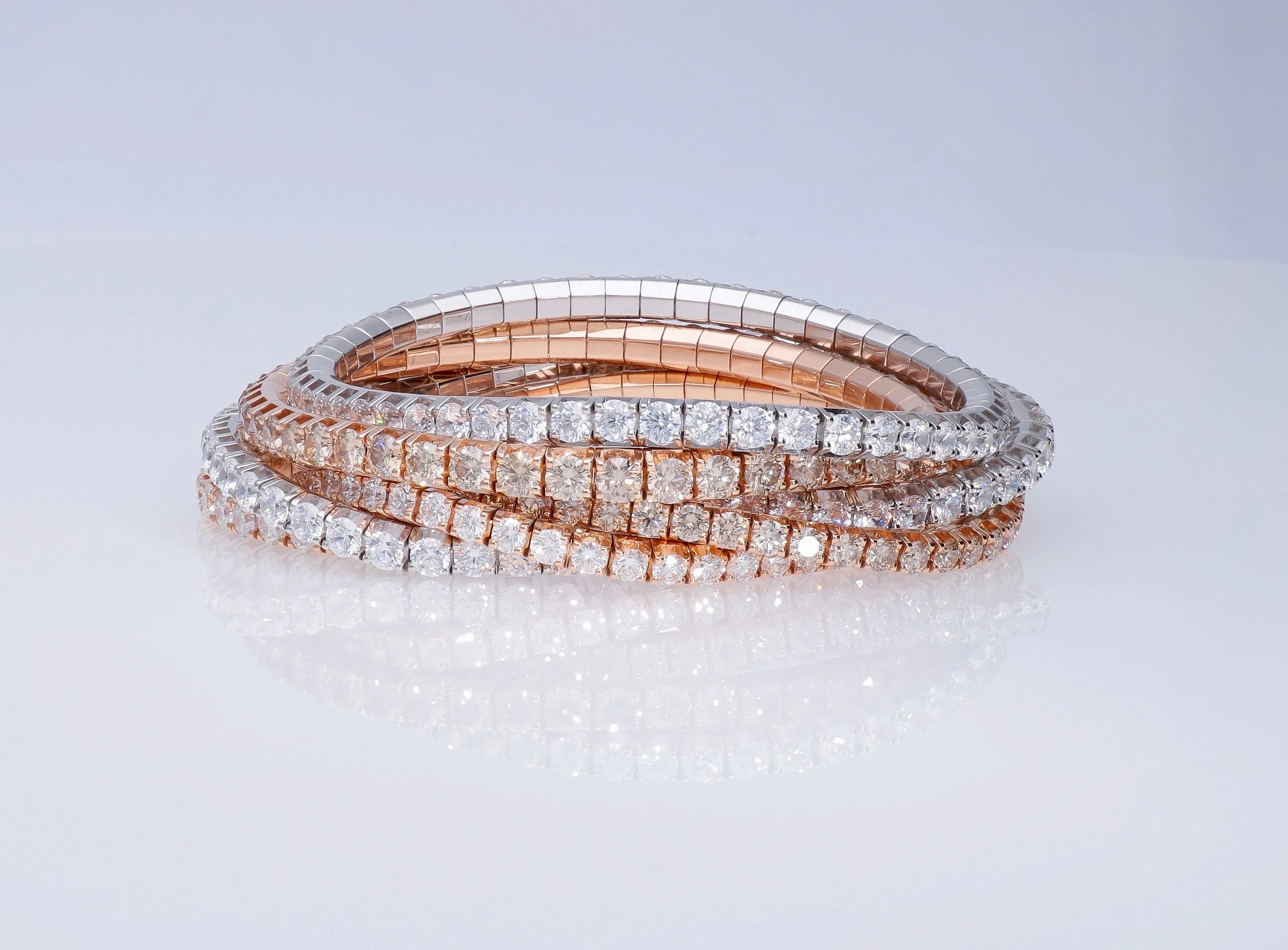 Ex-Tensible Rose Gold Diamond Stretch Tennis Bracelet