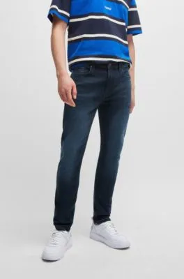 Extra-slim-fit jeans in blue-black stretch denim