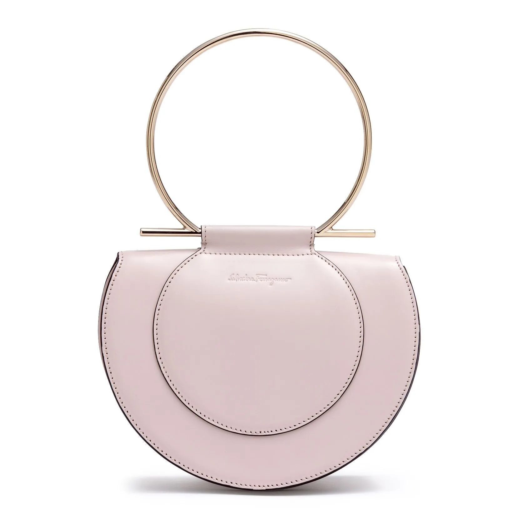 Ferragamo Daphne Gancino pale blush shoulder bag