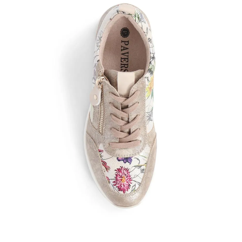 Floral Accent Cushioned Sole Trainers - WBINS39062 / 325 095