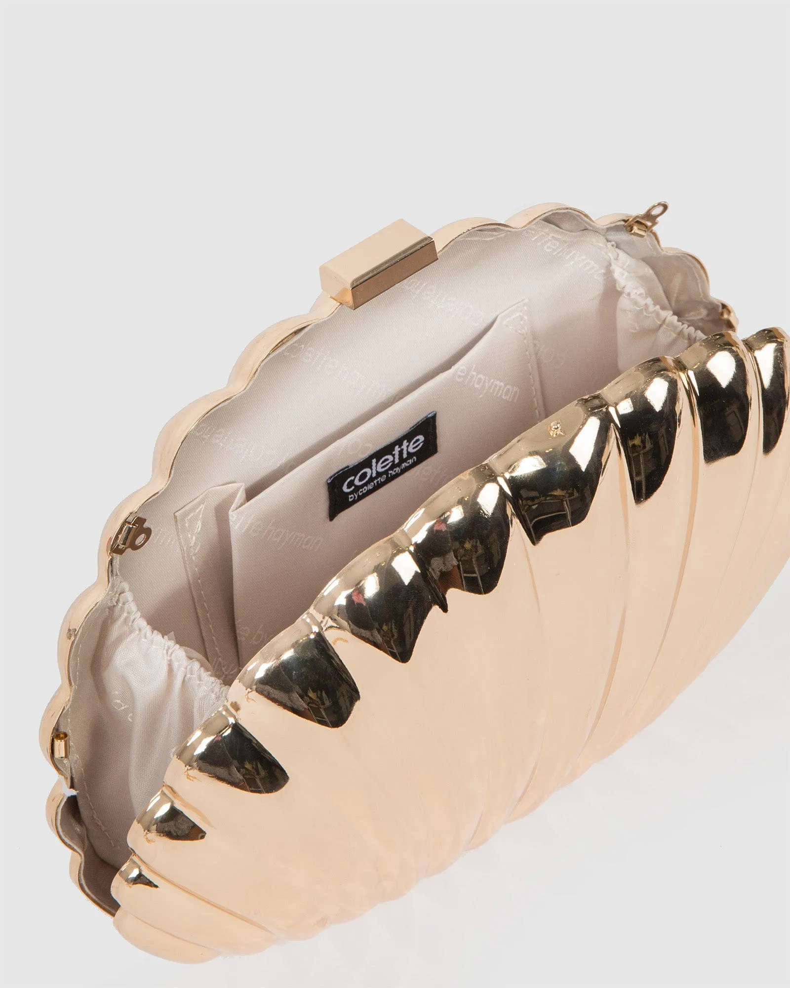 Gold Avana Shell Clutch Bag