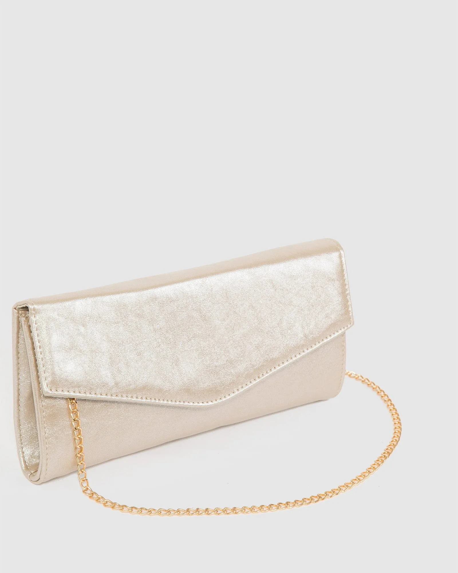 Gold Breena Envelope Clutch Bag