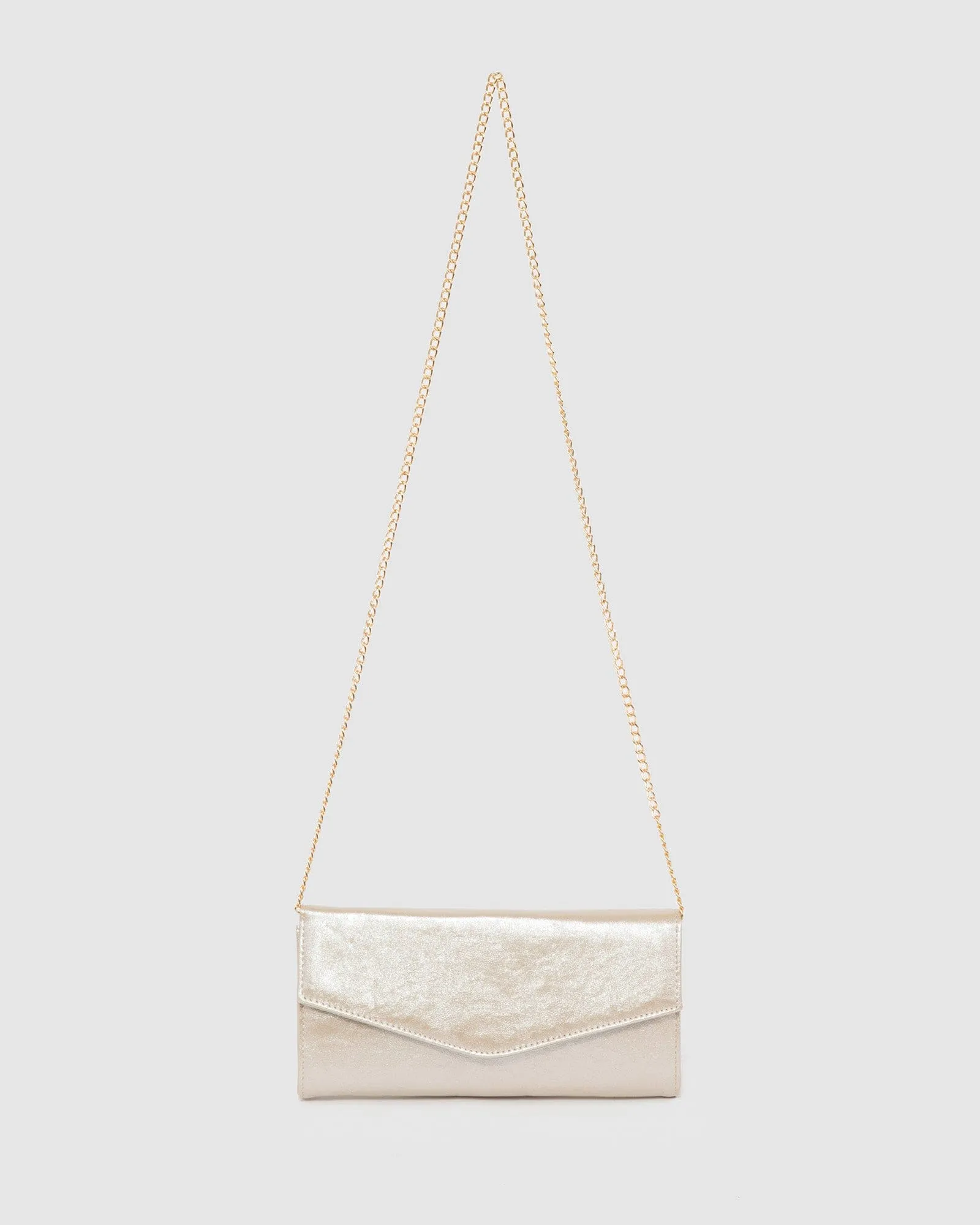 Gold Breena Envelope Clutch Bag