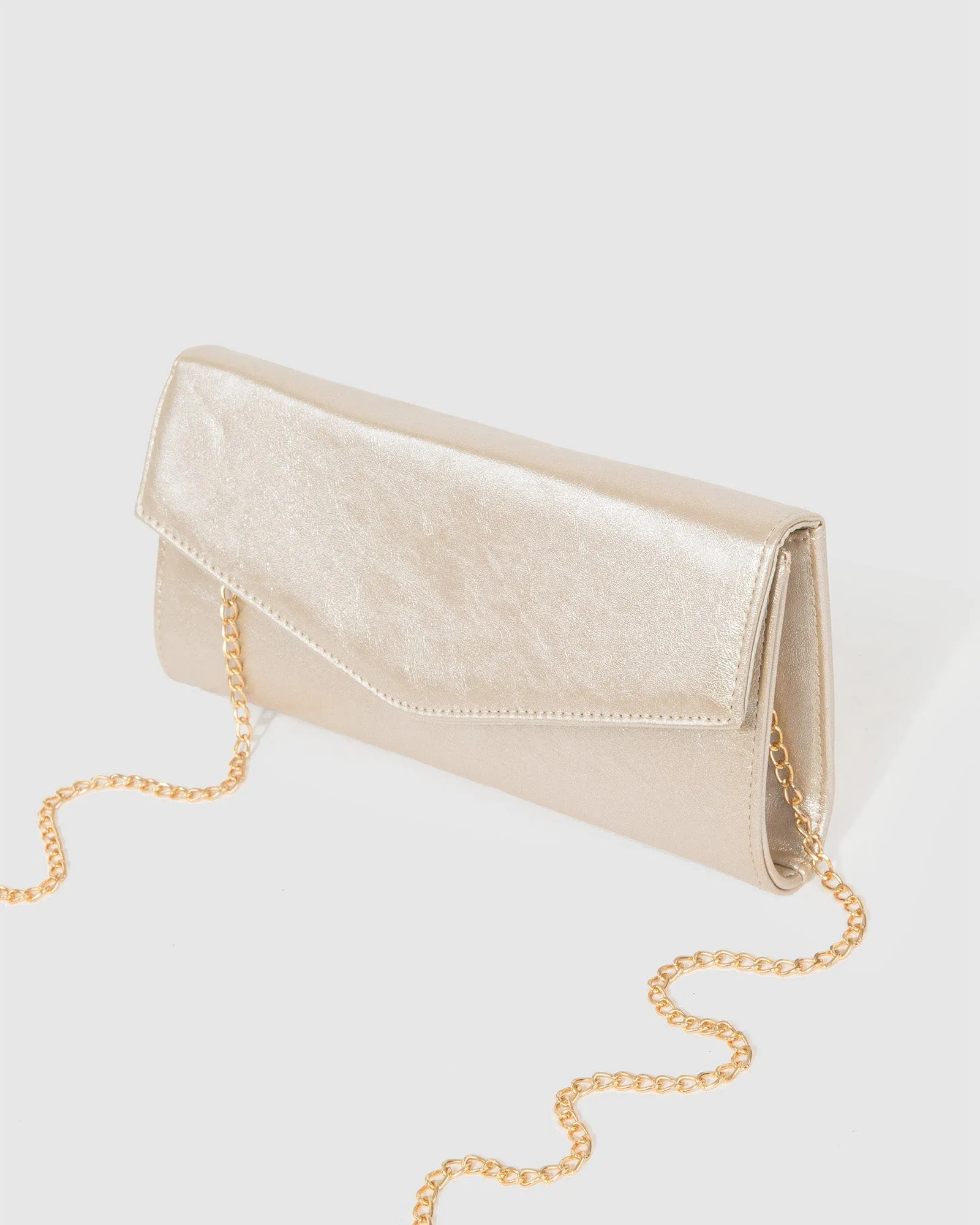 Gold Breena Envelope Clutch Bag