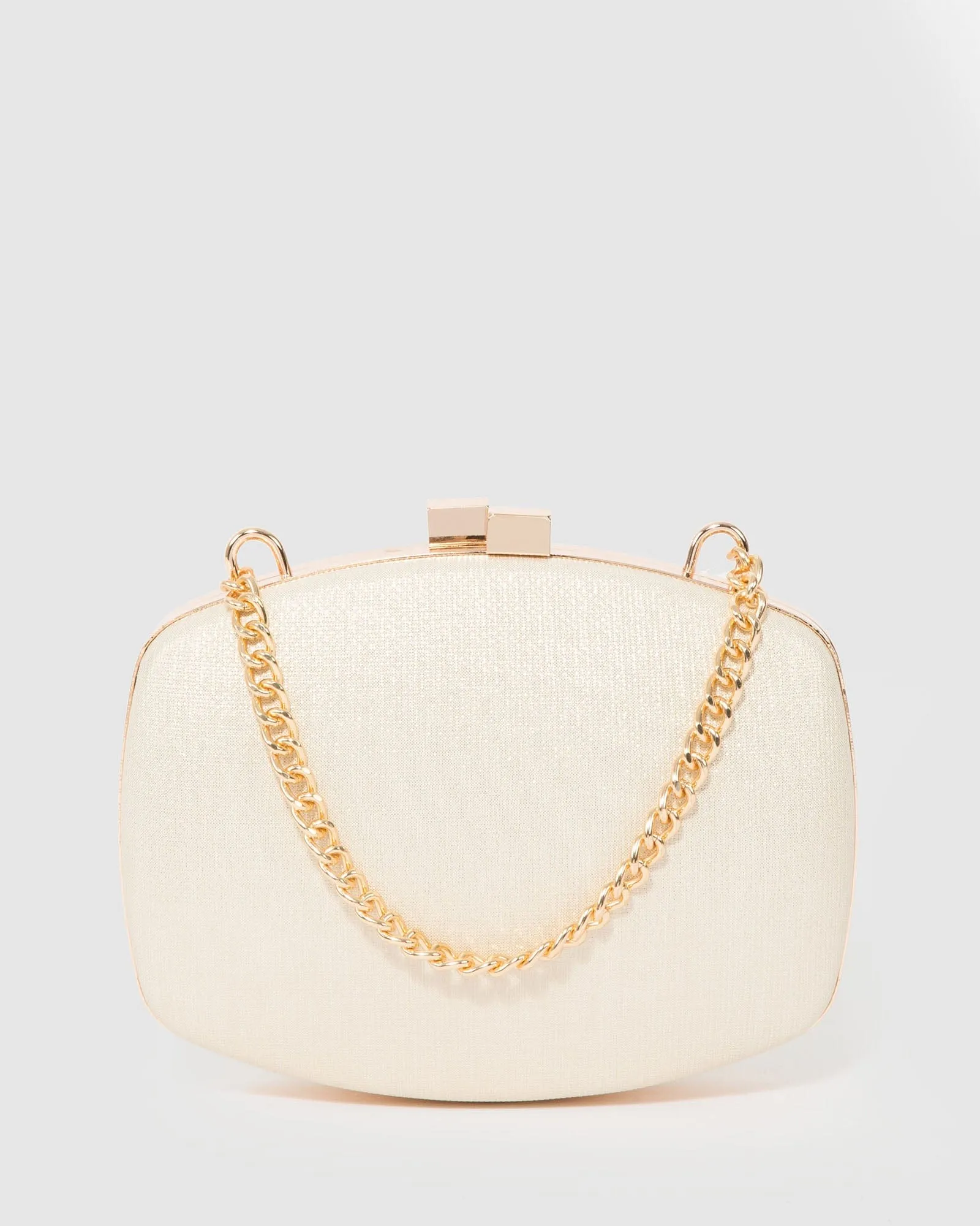 Gold Eden Chain Hardcase Clutch Bag