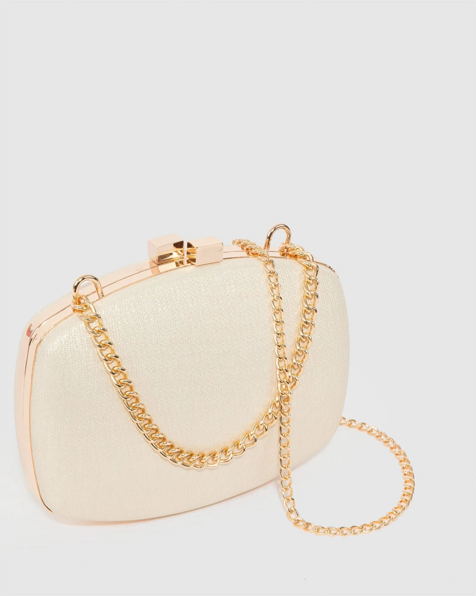 Gold Eden Chain Hardcase Clutch Bag